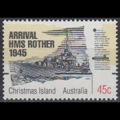 Weihnachts-Insel Mi.Nr. 412 Beendigung 2.Weltkrieg, Fregatte HMS Rother (45)