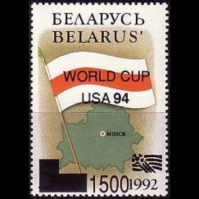 Weißrußland Mi.Nr. 52I Fussball WM USA, engl. Aufdruck a.Nr.4 (1500 a.5,00)