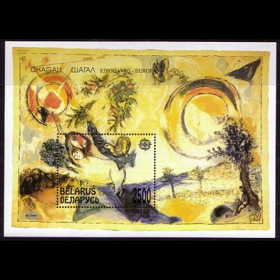 Weißrußland Mi.Nr. Block 4 Europa 1994, Chagall, Biblische Botschaft