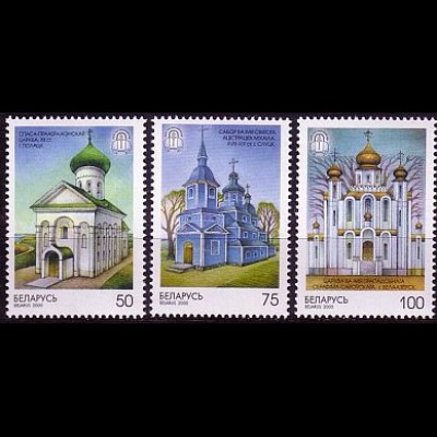 Weißrußland Mi.Nr. 342-344 2000 Jahre Christentum, Kirchen (3 Werte)