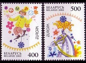 Weißrußland Mi.Nr. 447-448 Europa 2002, Zirkus (2 Werte)