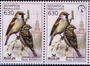 Weißrussland Mi.Nr. Zdr.484-85 Vogel des Jahres, Haussperling (Zdr.)