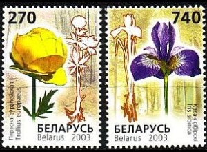 Weißrußland Mi.Nr. 490-491 Bedrohte Pflanzen (2 Werte)
