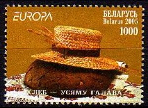 Weißrußland Mi.Nr. 594 Europa 2005, Gastronomie Brotlaib mit Hut (1000)