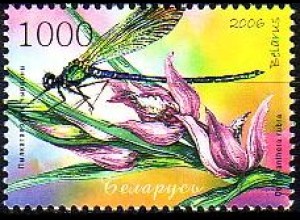 Weißrußland Mi.Nr. 646 Orchideen, Rotes Waldvöglein, Libelle n.links (1000)