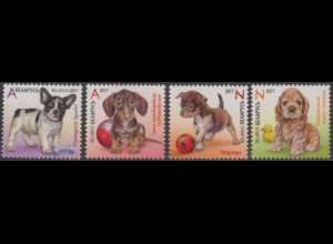 Weißrussland MiNr. 1174-77 Kindermarken, Junge Hunde (4 Werte)