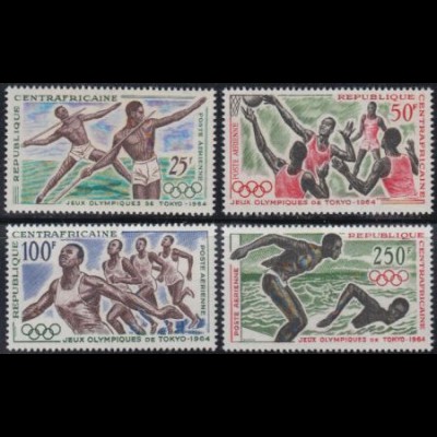 Zentralafrikan.Rep. Mi.Nr. 59-62 Olympia 1964 Tokio (4 Werte)
