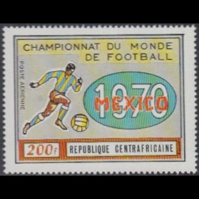 Zentralafrikan.Rep. Mi.Nr. 221 Fußball-WM 1970 Mexiko (200)