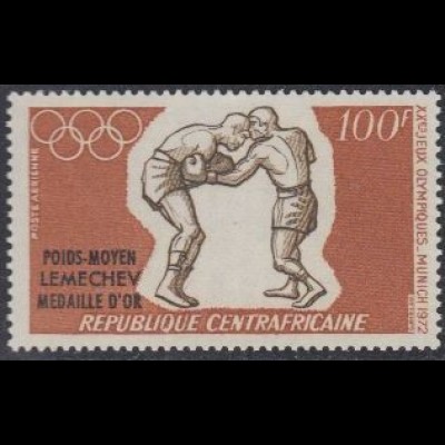 Zentralafrikan.Rep. Mi.Nr. 289 Olympia 1972 München, Boxen, Gold Lemechev (100)