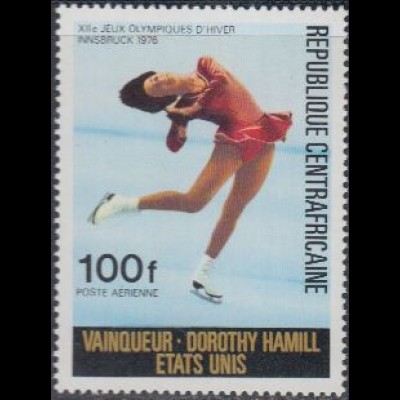 Zentralafrikan.Rep. Mi.Nr. 419 Olympia 76 Medaillengew. Hamill Eiskunstl. (100)