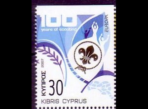 Zypern Mi.Nr. 1096Do Europa 07, Pfadfinderlilie, oben geschn. (30)