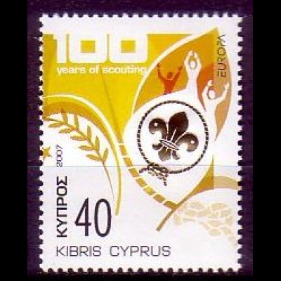 Zypern Mi.Nr. 1097A Europa 07, Pfadfinderlilie, vierseitig gez. (40)