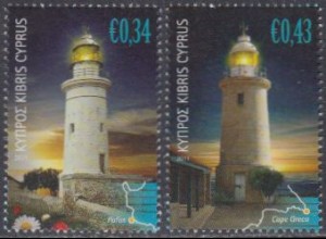Zypern Mi.Nr. 1210-11 Leuchttürme Paphos und Cape Creco (2 Werte)