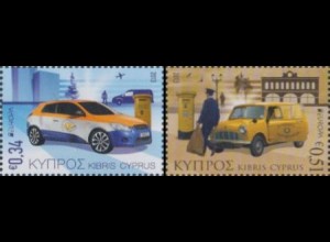Zypern Mi.Nr. 1257-58A Europa 13, Postfahrzeuge (2 Werte)
