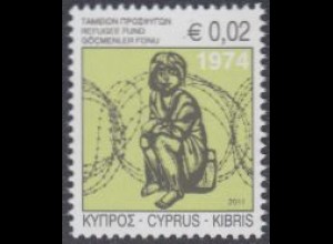 Zypern Zwangszuschlagsm.Mi.Nr. 12 Flüchtlingshilfe, Kind, Stacheldraht (0,02)