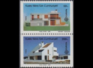 Zypern (türk.) Mi.Nr. Zdr.205-06C Europa 87, Moderne Architektur