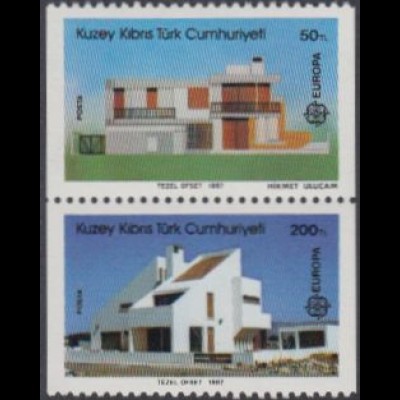 Zypern (türk.) Mi.Nr. Zdr.205-06C Europa 87, Moderne Architektur