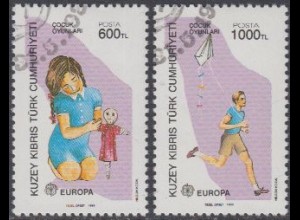 Zypern (türk.) Mi.Nr. 249-50A Europa 89, Kinderspiele (2 Werte)