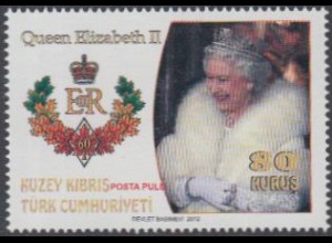 Zypern (türk.) Mi.Nr. 759 60.Jahrestag Thronbesteigung Königin Elisabeth II (80)