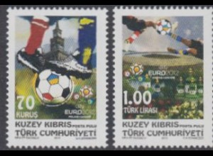 Zypern (türk.) Mi.Nr. 760-61 Fußball EM 2012 in Polen und Ukraine (2 Werte)