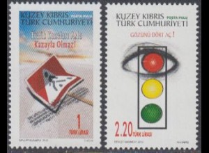 Zypern (türk.) Mi.Nr. 772-73 Unfallverhütung im Straßenverkehr (2 Werte)