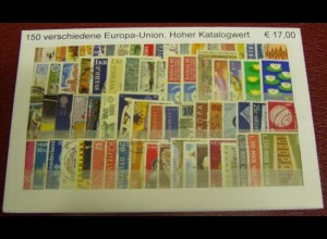 Europa-Union, Paket mit 150 verschiedenen Briefmarken (siehe Abbildung)