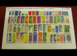 Europa-Union, Paket mit 160 verschiedenen Briefmarken (siehe Abbildung)