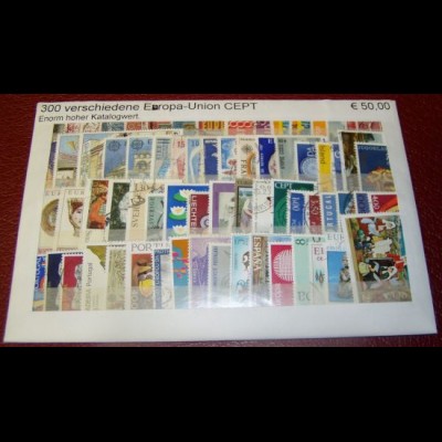 Europa-Union, Paket mit 300 verschiedenen Briefmarken (siehe Abbildung)