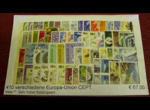 Europa-Union, Paket mit 410 verschiedenen Briefmarken (siehe Abbildung)