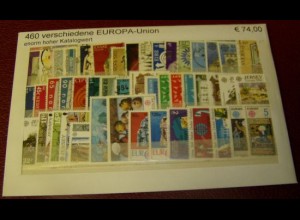 Europa-Union, Paket mit 460 verschiedenen Briefmarken (siehe Abbildung)