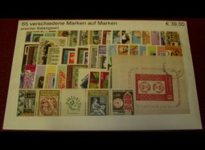 Marke auf Marke, Paket mit 65 verschiedenen Briefmarken (siehe Abbildung)