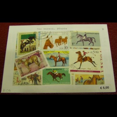 Pferde, Paket mit 100 verschiedenen Briefmarken (B) (Bild ähnlich)