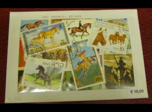 Pferde, Paket mit 200 verschiedenen Briefmarken (A+B) (Bild ähnlich)