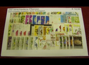 Pflanzen, Paket mit 250 verschiedenen Briefmarken (siehe Abbildung)