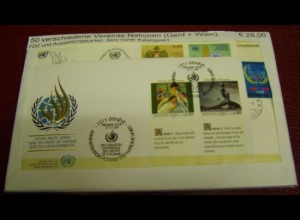 UNO Genf + Wien, Paket mit 50 versch. FDC + Ausstellungskarten (gemäß Abbildung)