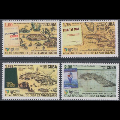 Kuba Mi.Nr. (noch nicht im MICHEL) Historische Landkarten (4 W.)