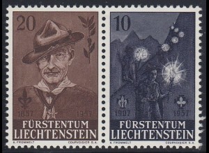 Liechtenstein Mi.Nr. Zdr.361+360 Pfadfinder + Geb. Lord Baden-Powell