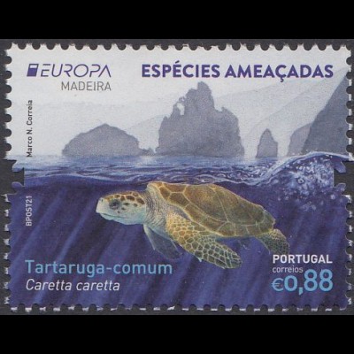 Portugal-Madeira MiNr. 408 Europa 2021, Gefährdete Wildtiere, Schildkröte
