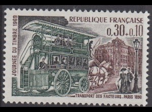 Frankreich MiNr. 1659 Tag der Briefmarke, Briefträgertransport-Bus (0,30+0,10)