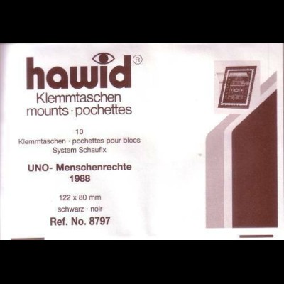 1 Pack. = 10 HAWID-Klemmtaschen schwarz 122x80 mm System Schaufix (8797)