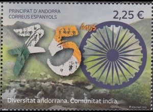 Andorra span Mi.Nr. 531, 75 Jahre Indische Gemeinschaft (2,25)