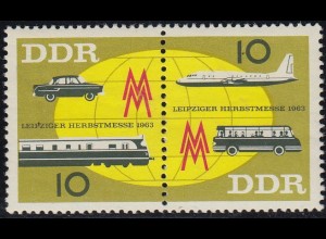D,DDR Mi.Nr. 976-77 Zdr. Leipziger Herbstmesse, Verkehr (2 Werte)