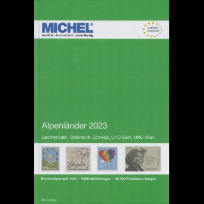 Michel Europa Katalog Band 1 - Alpenländer 2023, 108. Auflage (neuwertig)