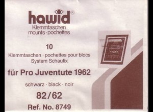 1 Pack. = 10 HAWID-Klemmtaschen schwarz 82x62 mm System Schaufix (8749)