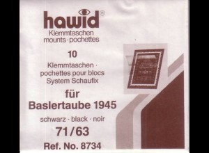 1 Pack. = 10 HAWID-Klemmtaschen schwarz 71x63 mm System Schaufix (8734)