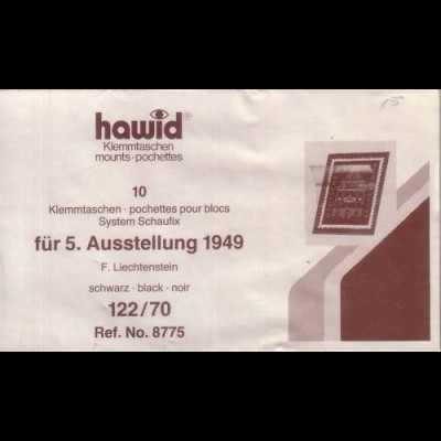 1 Pack. = 10 HAWID-Klemmtaschen schwarz 122x70 mm System Schaufix (8775)