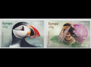 Norwegen Mi.Nr. 2046-2047 Europa 2021 Gefährdete Wildtiere (2 Werte)