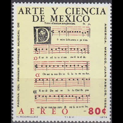 Mexiko Mi.Nr. 1440 Erste in Mexiko gedruckte Notenschrift (80)