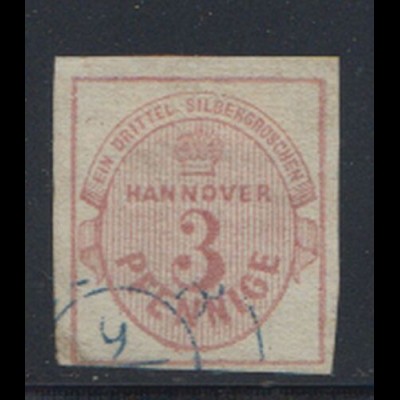 Hannover, Mi.Nr. 13a Freimarke: Wertangabe und Krone im Oval (3 Pf / 1/3 Sgr.)