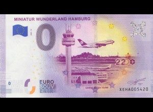 0 - Euro - Souvenir-"Banknote" Miniatur Wunderland Hamburg, Flughafen